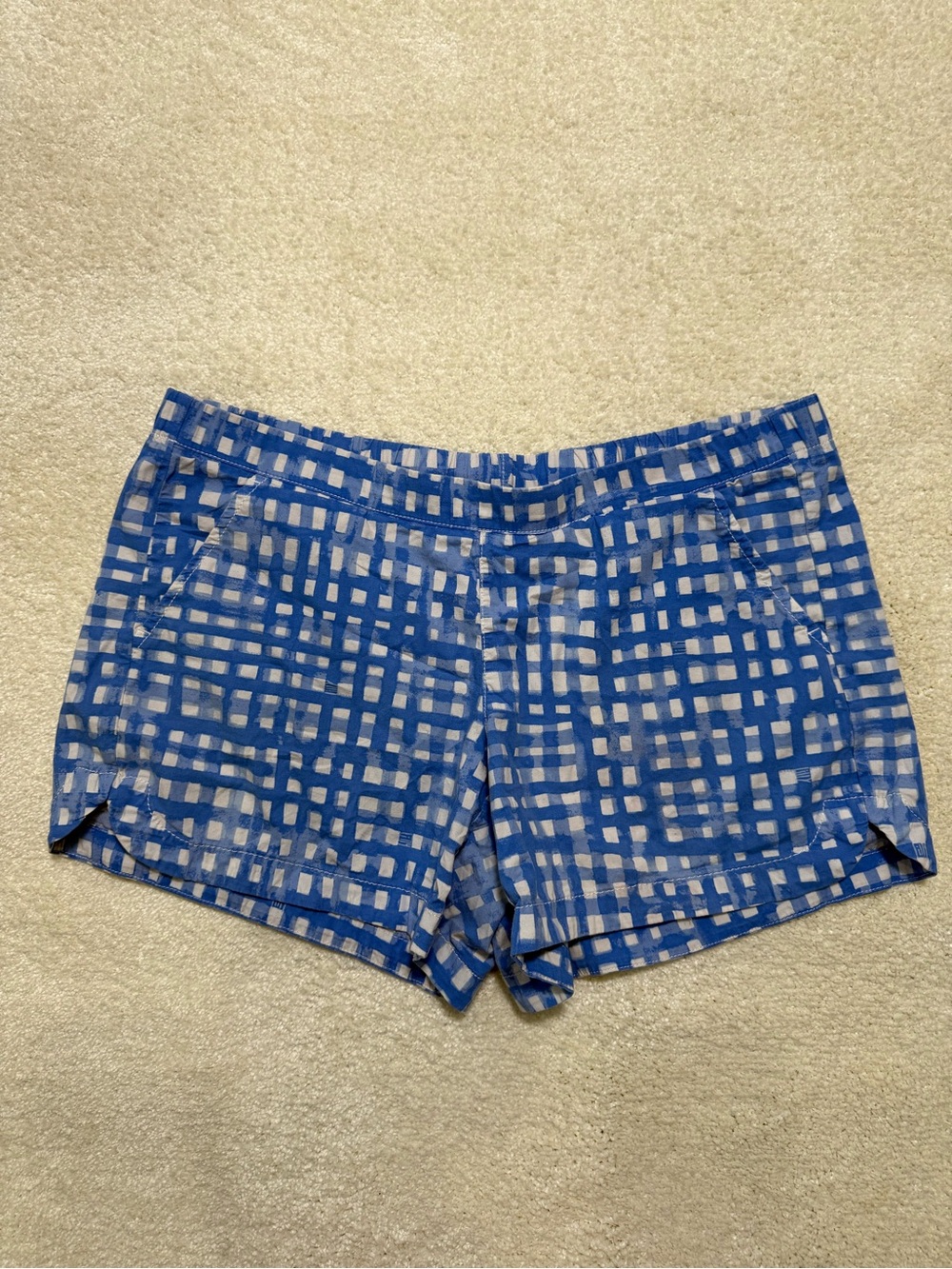 Lilly Pulitzer Ocean View Gingham Plaid White Bennet Blue Feelin Beachy Shorts - Picture 2 of 11